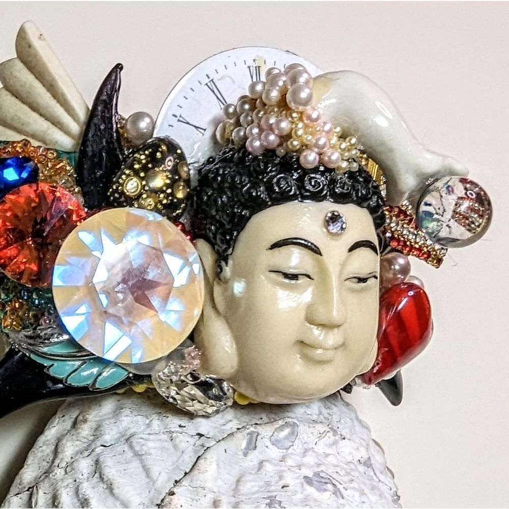 Wendy Gell Wristy Mother of Time.Asian carved Face Time Piece, Arm Magic Marble - Picture 4 of 4